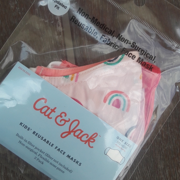 5 Girl's Face Masks: 3 TROLLS & 2 Cat & Jack - Picture 6 of 7